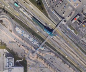 Map of Brentwood LRT station for COLT/On-It Stop